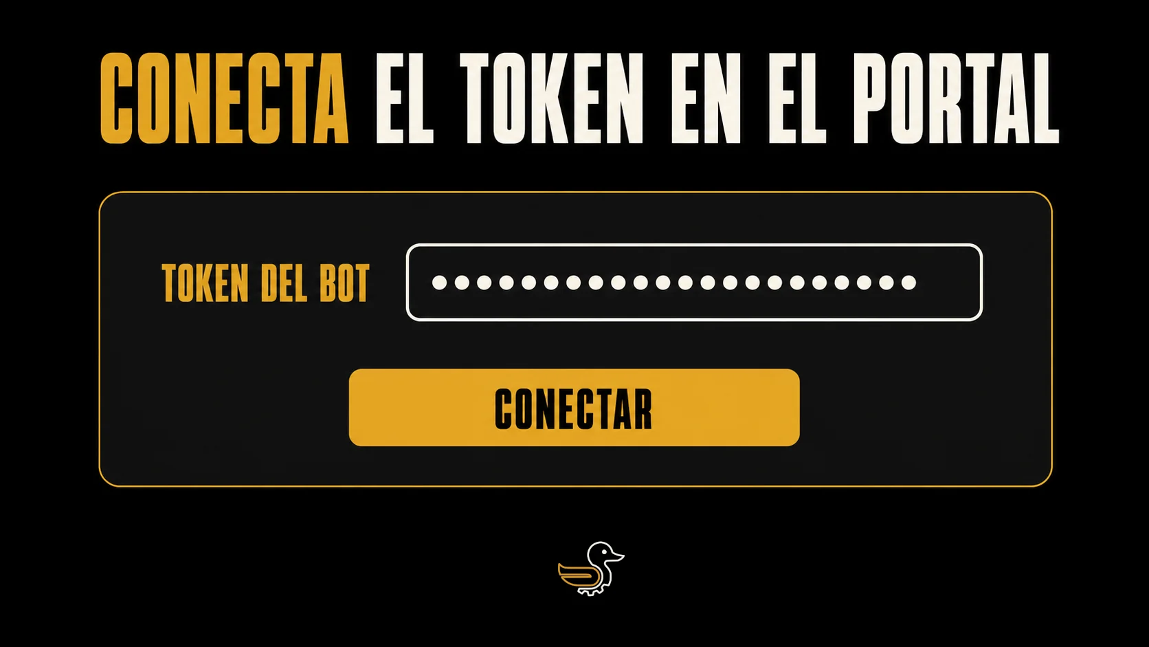 Conecta el token de tu bot de Telegram en el portal de Vaucan: pega el token del bot y presiona Conectar.